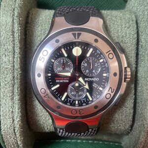 MOVADO Series 800 Black and Silver Chronograph